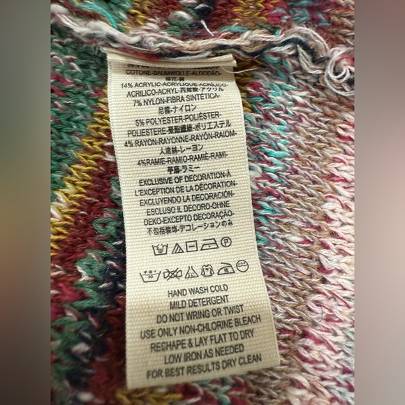 Free People Maxi Coat Duster Desert Sunrise Fringe Hem Belt Button Small XS - Picture 6 of 8